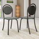 Conjunto 2 Cadeiras De jantar 1738 Carraro Preto/Cinza
