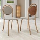 Conjunto 2 Cadeiras De jantar 1738 Carraro Rose/Bege