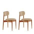 Conjunto 2 Cadeiras De Jantar Ballare Soft Moderna Mobília Turim 07 / Imbuia Nat.
