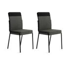 Conjunto 2 Cadeiras de Jantar Duo 1739 Carraro Grafite/Preto