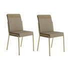 Conjunto 2 Cadeiras De Jantar Duo Carraro Dourada