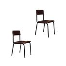 Conjunto 2 Cadeiras de Jantar Fit Revestimento Sintético Est.Preta