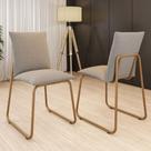 Conjunto 2 Cadeiras de Jantar Soft 1750 Carraro Areia Rose