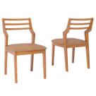 Conjunto 2 Cadeiras de Madeira Para Sala de Jantar Damasco Cimol Madeira/Kaki