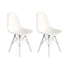 Conjunto 2 Cadeiras Eames Design Moderno Tubo de Ferro Branco Assento Branco Conjunto 2 Cadeiras Eames Design Moderno Tubo de Ferro Branco Assento Branco