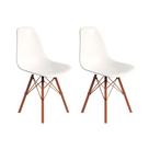 Conjunto 2 Cadeiras Eames Design Moderno Tubo de Ferro Cobre Assento Branco Conjunto 2 Cadeiras Eames Design Moderno Tubo de Ferro Cobre Assento Branco
