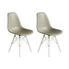 Conjunto 2 Cadeiras Eames Estilo Moderno em Ferro Branco com Assento Fendi