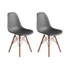 Conjunto 2 Cadeiras Eames Estilo Moderno em Ferro Cobre com Assento Cinza Conjunto 2 Cadeiras Eames Estilo Moderno em Ferro Cobre com Assento Cinza