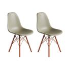 Conjunto 2 Cadeiras Eames Estilo Moderno em Ferro Cobre com Assento Fendi