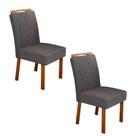 Conjunto 2 Cadeiras Estofadas Para Mesa de Jantar Naturale Madri Bom Pastor