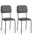 Conjunto 2 Cadeiras Nice Para Cozinha,Espaço Comercial ou Restaurante Assento Sintético Preto