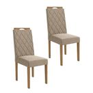 Conjunto 2 Cadeiras para Mesa de Jantar Kappesberg Camelia, Canela e Fendi