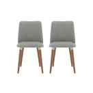 Conjunto 2 Cadeiras para Sala de Jantar Dakota Cinza/Marrom/Champanhe Conjunto 2 Cadeiras para Sala de Jantar Dakota Cinza/Marrom/Champanhe