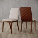 Conjunto 2 Cadeiras Pietra P/ Mesa De Jantar Detalhes Corano Nature Com Courano E Linho