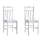 Conjunto 2 Cadeiras Sala de Jantar Madeira Maciça Estofadas Branco Modelo 300
