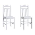 Conjunto 2 Cadeiras Sala de Jantar Madeira Maciça Estofadas Branco Modelo 300