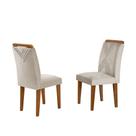Conjunto 2 Cadeiras Sarah Mdf Rufato Veludo Creme E Imbuia Conjunto 2 Cadeiras Sarah Mdf Rufato Veludo Creme E Imbuia