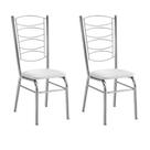 Conjunto 2 Cadeiras Support Cromadas Com Reforço Tubo Grosso Suporte 150 Kgs Cozinha,Restaurante,Sala de Jantar