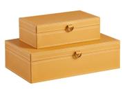 Conjunto 2 Caixas Decorativas Organizadoras Em MDF C/ Revestimento Em Couro Conjunto 2 Caixas Decorativas Organizadoras Em MDF C/ Revestimento Em Couro