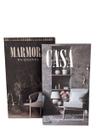 Conjunto 2 Caixas Livro Decoração Estampa Mármore Casa Conjunto 2 Caixas Livro Decoração Estampa Mármore Casa