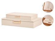 Conjunto 2 Caixas Porta Joias E Objetos Multiuso Decorativas Retangulares