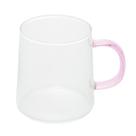 Conjunto 2 canecas de vidro borossilicato com alça rosa 320ML