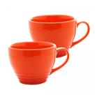 Conjunto 2 Canecas em Cerâmica Laranja Retrô 350ml Wolff