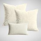 Conjunto 2 Capas de Almofadas 50x50cm + 1 capa 30x50cm em Suede Premium Glamour Marfim Conjunto 2 Capas de Almofadas 50x50cm + 1 capa 30x50cm em Suede Premium Glamour Marfim