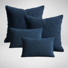 Conjunto 2 Capas de Almofadas 50x50cm + 2 capa 30x50cm em Suede Premium Glamour Azul Petroleo