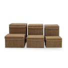 Conjunto 2 Cestos Decorativos em Bambu Marrom QJ2002 BTC