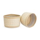 Conjunto 2 Cestos Decorativos em Fibra e Corda Bege QJ2005 BTC Conjunto 2 Cestos Decorativos em Fibra e Corda Bege QJ2005 BTC