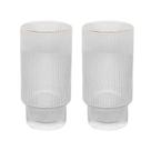 Conjunto 2 Copos Altos De Cristal Com Fio De Ouro 400 Ml Lines Wolff