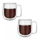 Conjunto 2 Copos com Alça Parede Dupla 350ml Borossilicato