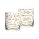 Conjunto 2 copos para whisky de vidro cube 320ml wolff