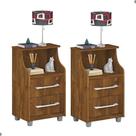 Conjunto 2 Criados Topázio Malbec com 2 Gavetas
