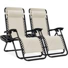 Conjunto 2 de espreguiçadeiras Zero Gravity Best Choice Steel - Ivory