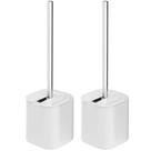 Conjunto 2 Escovas Sanitárias com Suportes para Banheiro Lavabo Polipropileno Dual OU Branco Conjunto 2 Escovas Sanitárias com Suportes para Banheiro Lavabo Polipropileno Dual OU Branco