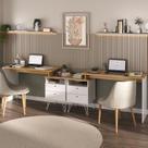 Conjunto 2 Escrivaninhas Plus Estilo 287cm Olmo E Branco