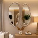 Conjunto 2 Espelhos Moldura Textura Pietra Specchio