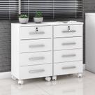 Conjunto 2 Gaveteiros para Escritório 4 Gavetas com Rodízios e Chave Gávea Conjunto 2 Gaveteiros para Escritório 4 Gavetas com Rodízios e Chave Gávea