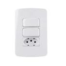 Conjunto 2 Interruptor Paralelo + Tomada 10A 4x2 B3 MarGirius