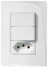 Conjunto 2 interruptor simples + tomada 10a 250v pezzi tendenza 50000