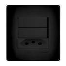 Conjunto 2 Interruptor Simples Tomada 20A 4067 Habitat Black