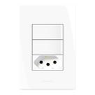 Conjunto 2 Interruptores Paralelos + 1 Tomada 10a 250v com Placa 4x2 Inova Pro Alumbra
