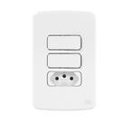 Conjunto 2 interruptores simples + 1 tomada 2p+t 10a branco composé - weg
