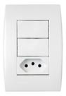 Conjunto 2 Interruptores Simples E 1 Tomada 10a Soprano Ilus