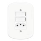 Conjunto 2 Interruptores Simples + Tomada 2p+t 20a 250 Volts Blanc - 1364 - Fame Conj.2simples+tom.padrao 2p+t 20a Sb Fam 1364.