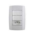 Conjunto 2 Interruptors Simples + Tomada 10a - Linha Slim - Ilumi