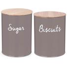 Conjunto 2 Latas Porta Mantimentos Biscoitos e Açúcar Tampa Conjunto 2 Latas Porta Mantimentos Biscoitos e Açúcar Tampa