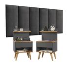 Conjunto 2 Mesa de Cabeceira Criado Sleep Quarto Casal e Cabeceira 1,40 cm Conjunto 2 Mesa de Cabeceira Criado Sleep Quarto Casal e Cabeceira 1,40 cm